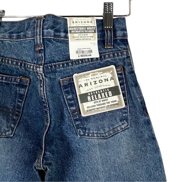 NWT Arizona Jeans Kids 6 Regular Medium Wash Adjustable Waist Slightly Tapered - Picture 4 of 6
